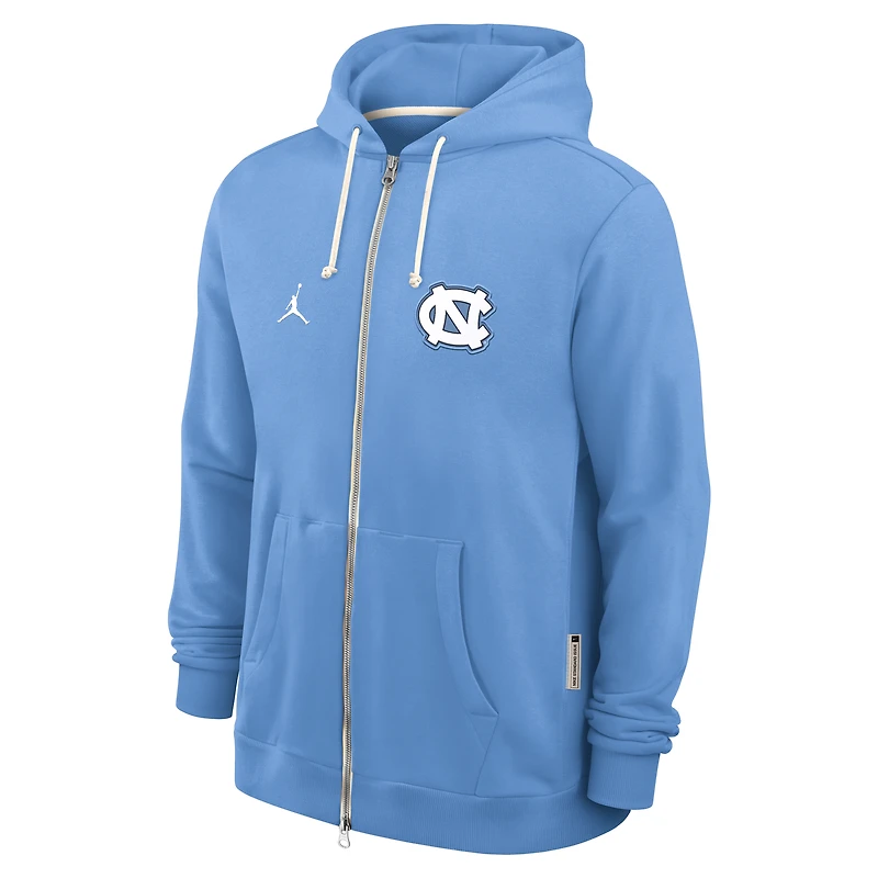 Sweat à capuche zippé Jordan Brand bleu clair pour homme, édition Standard Issue Dri-FIT, North Carolina Tar Heels 2025