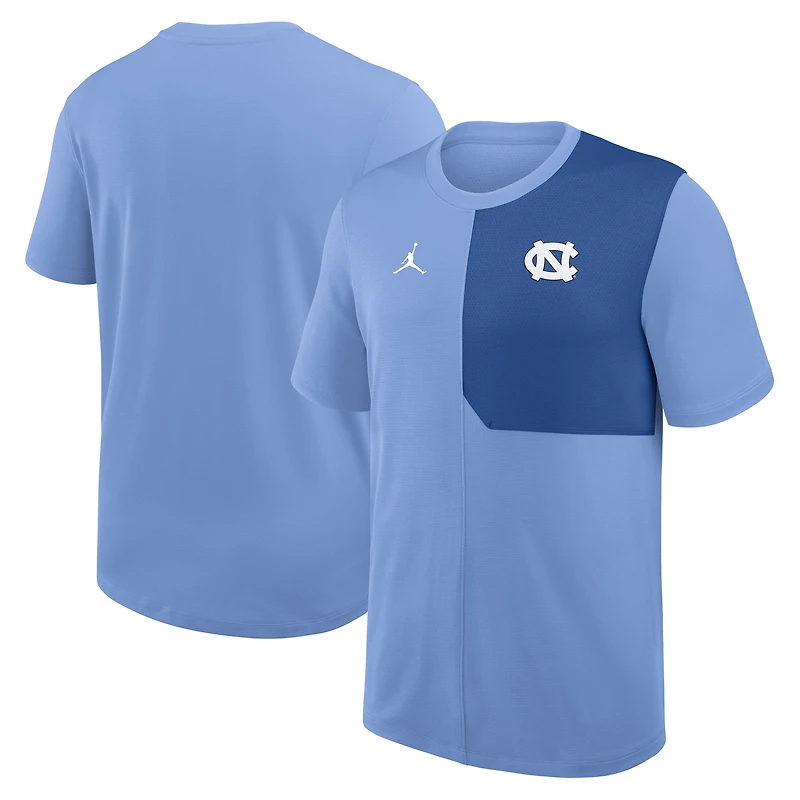 Men's Jordan Brand Light Blue North Carolina Tar Heels 2025 Sideline UV Dri-FIT Coach Shirt