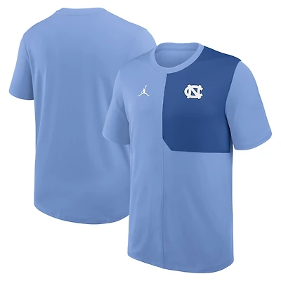 Men's Jordan Brand Light Blue North Carolina Tar Heels 2025 Sideline UV Dri-FIT Coach Shirt