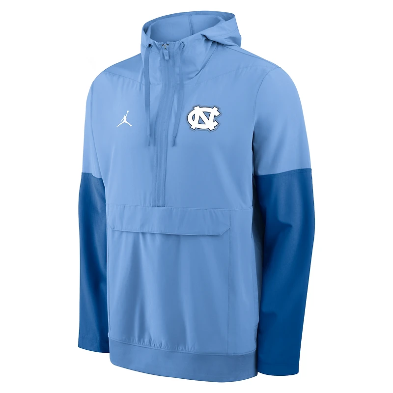 Men's Jordan Brand Light Blue North Carolina Tar Heels Anorak Half-Zip Hoodie Jacket