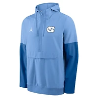 Men's Jordan Brand Light Blue North Carolina Tar Heels Anorak Half-Zip Hoodie Jacket