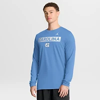 Men's Jordan Brand Light Blue North Carolina Tar Heels Primetime Campus 2-Hit Legend Dri-FIT Long Sleeve T-Shirt