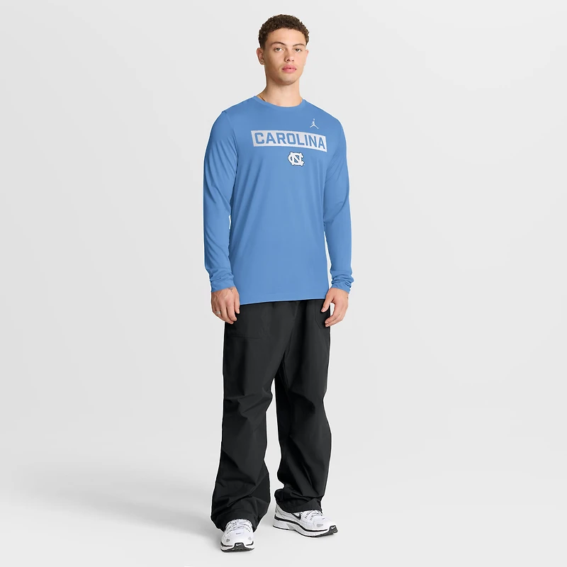 T-shirt à manches longues Jordan Brand Carolina Blue pour homme, édition North Tar Heels Primetime Campus 2-Hit Legend