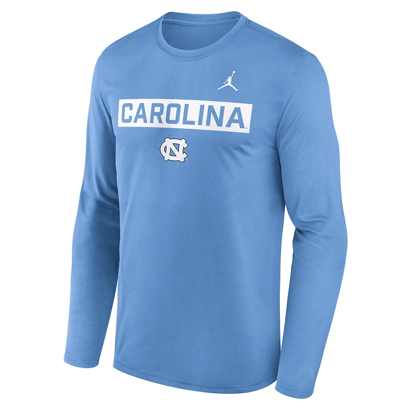 T-shirt à manches longues Jordan Brand Carolina Blue pour homme, édition North Tar Heels Primetime Campus 2-Hit Legend