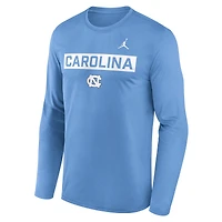 T-shirt à manches longues Jordan Brand Carolina Blue pour homme, édition North Tar Heels Primetime Campus 2-Hit Legend
