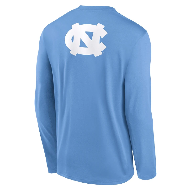 Men's Jordan Brand Light Blue North Carolina Tar Heels Primetime Campus 2-Hit Legend Dri-FIT Long Sleeve T-Shirt