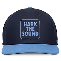 Casquette Jordan Brand bleu marine/bleu Caroline pour homme, édition 2025 des Tar Heels de Caroline du Nord, Sideline Campus Pro Local Snapback