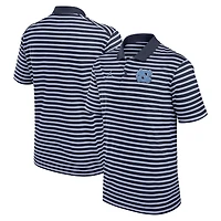 Polo Jordan Brand bleu marine/blanc pour homme des Tar Heels de Caroline du Nord Primetime Victory Striped Dri-FIT