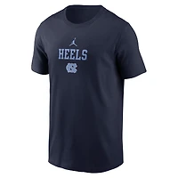 T-shirt Jordan Brand bleu marine pour homme, motif empilé des Tar Heels de Caroline du Nord