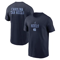 T-shirt Jordan Brand bleu marine pour homme, motif empilé des Tar Heels de Caroline du Nord