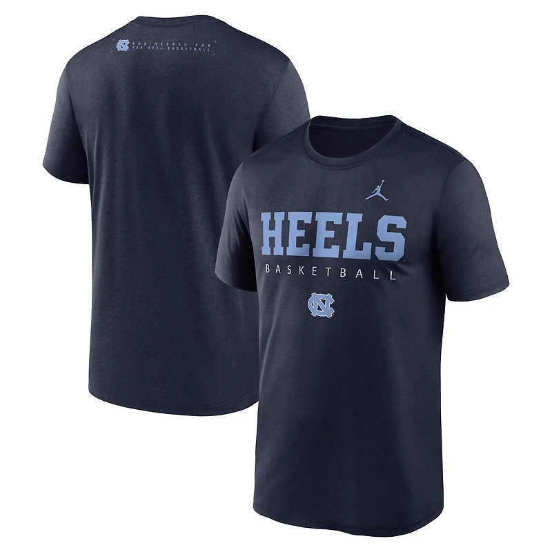 Men's Jordan Brand Navy North Carolina Tar Heels 2025 Courtside Basketball Legend Dri-FIT T-Shirt