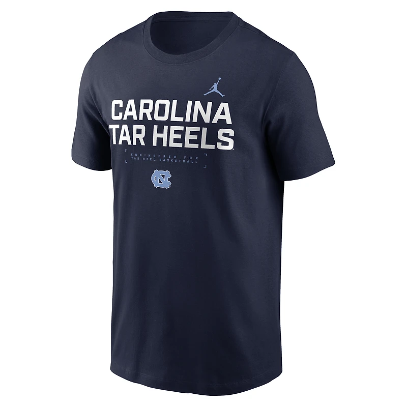 Men's Jordan Brand Navy North Carolina Tar Heels 2025 Courtside Basketball Performance T-Shirt