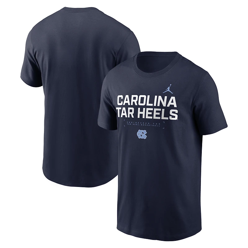 Men's Jordan Brand Navy North Carolina Tar Heels 2025 Courtside Basketball Performance T-Shirt