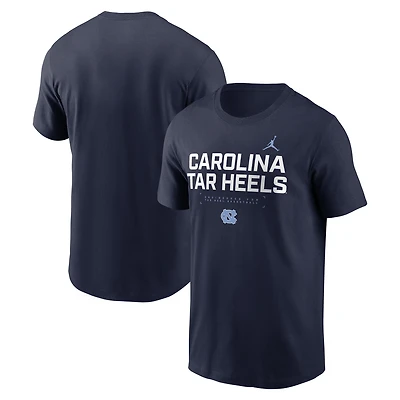 Men's Jordan Brand Navy North Carolina Tar Heels 2025 Courtside Basketball Performance T-Shirt