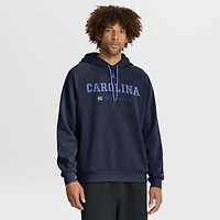 Sweat à capuche Jordan Brand bleu marine pour homme, North Carolina Tar Heels 2025 Courtside Basketball Practice Raglan Dri-FIT
