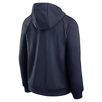 Men's Jordan Brand Navy North Carolina Tar Heels 2025 Courtside Basketball Practice Raglan Dri-FIT Hoodie