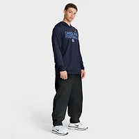 T-shirt à capuche et manches longues Jordan Brand bleu marine pour homme, édition 2025 des Tar Heels de Caroline du Nord.