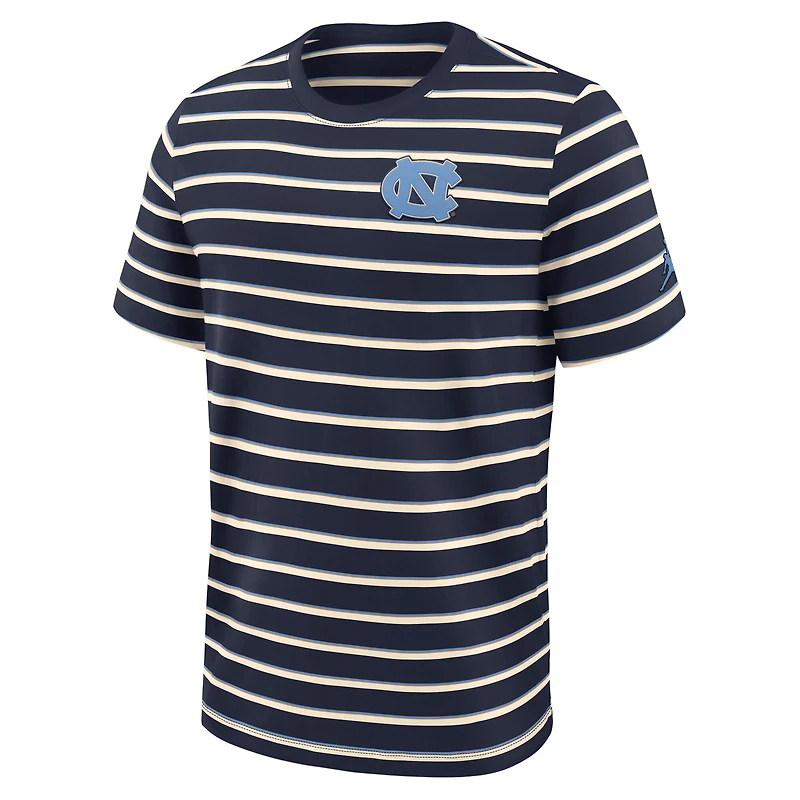 T-shirt Jordan Brand bleu marine pour homme, Athletic Prep Legacy Summit Stripe, des Tar Heels de Caroline du Nord