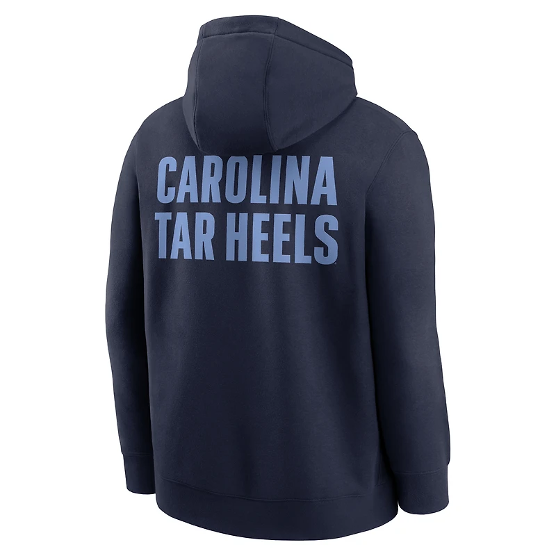 Men's Jordan Brand Navy North Carolina Tar Heels Basketball Two-Hit Club Fleece Pullover Hoodie