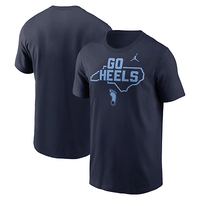 T-shirt Jordan Brand bleu marine pour homme des Tar Heels de Caroline du Nord Campus Local
