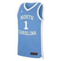 Men's Jordan Brand #1 Carolina Blue North Tar Heels Alternate Replica Jersey