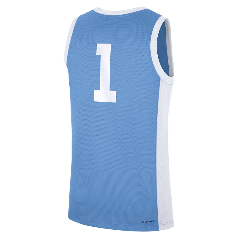 Men's Jordan Brand #1 Carolina Blue North Tar Heels Alternate Replica Jersey