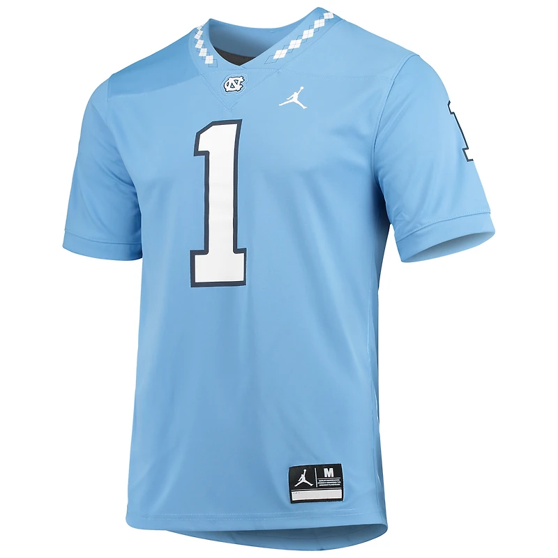 Maillot de match Jordan Brand #1 Carolina Blue North Tar Heels pour hommes