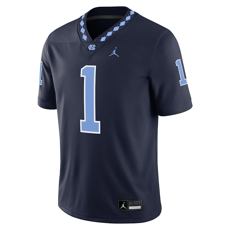 Maillot Jordan Brand #1 bleu marine pour homme des Tar Heels de Caroline du Nord, match alternatif