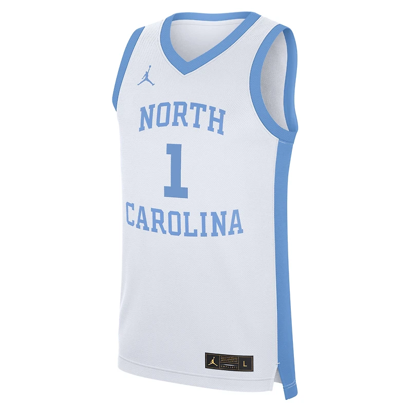 Men's Jordan Brand #1 White North Carolina Tar Heels Alternate Replica Jersey