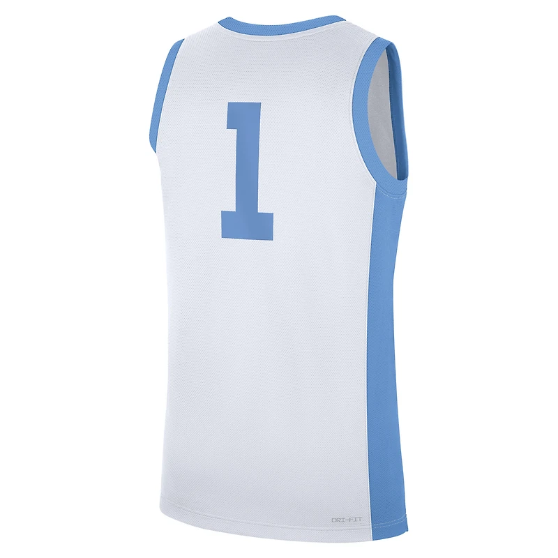 Men's Jordan Brand #1 White North Carolina Tar Heels Alternate Replica Jersey