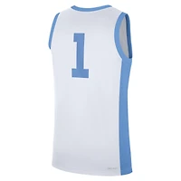 Men's Jordan Brand #1 White North Carolina Tar Heels Alternate Replica Jersey