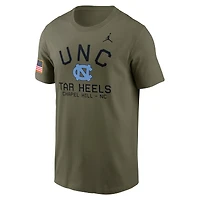 Men's Jordan Brand Olive North Carolina Tar Heels 2024 Military Appreciation Performance T-Shirt