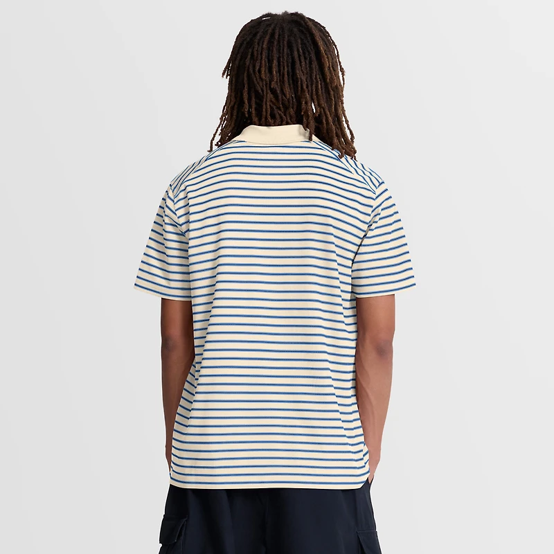 Men's Jordan Brand Tan/Carolina Blue North Carolina Tar Heels Primary Logo Striped Dri-FIT Polo