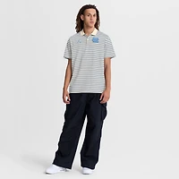 Polo Dri-FIT rayé à logo principal Jordan Brand Tan/Carolina Blue pour homme des Tar Heels de Caroline du Nord