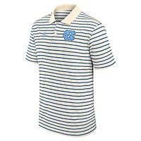 Men's Jordan Brand Tan/Carolina Blue North Carolina Tar Heels Primary Logo Striped Dri-FIT Polo