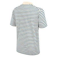 Men's Jordan Brand Tan/Carolina Blue North Carolina Tar Heels Primary Logo Striped Dri-FIT Polo