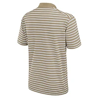 Men's Jordan Brand Tan/White North Carolina Tar Heels Primetime Victory Striped Dri-FIT Polo
