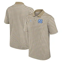 Men's Jordan Brand Tan/White North Carolina Tar Heels Primetime Victory Striped Dri-FIT Polo