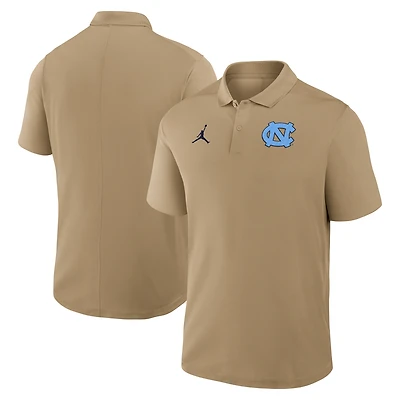 Men's Jordan Brand Tan North Carolina Tar Heels Primetime Victory Primary Logo Performance Polo