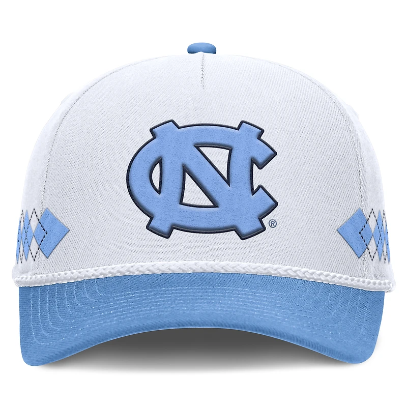 Men's Jordan Brand White/Carolina Blue North Carolina Tar Heels Argyle Rise Rope Adjustable Hat