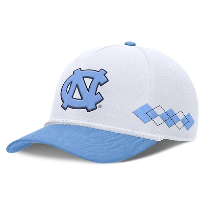 Men's Jordan Brand White/Carolina Blue North Carolina Tar Heels Argyle Rise Rope Adjustable Hat
