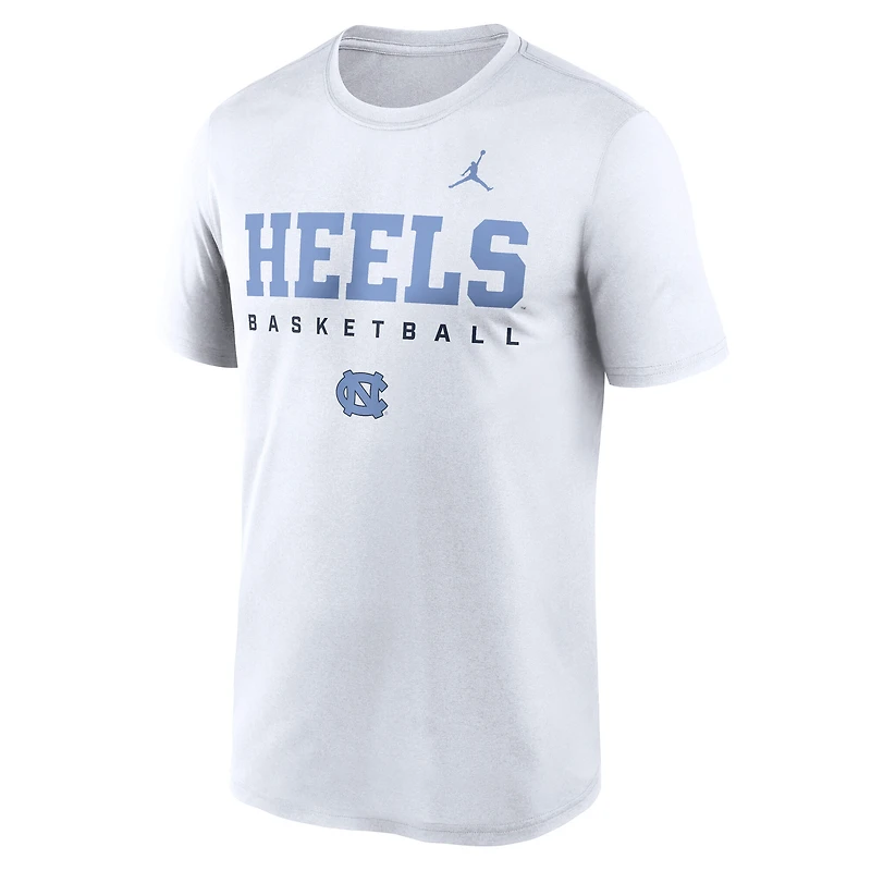 T-shirt Jordan Brand blanc pour homme, légende du basketball Dri-FIT, équipe des Tar Heels de Caroline Nord 2025