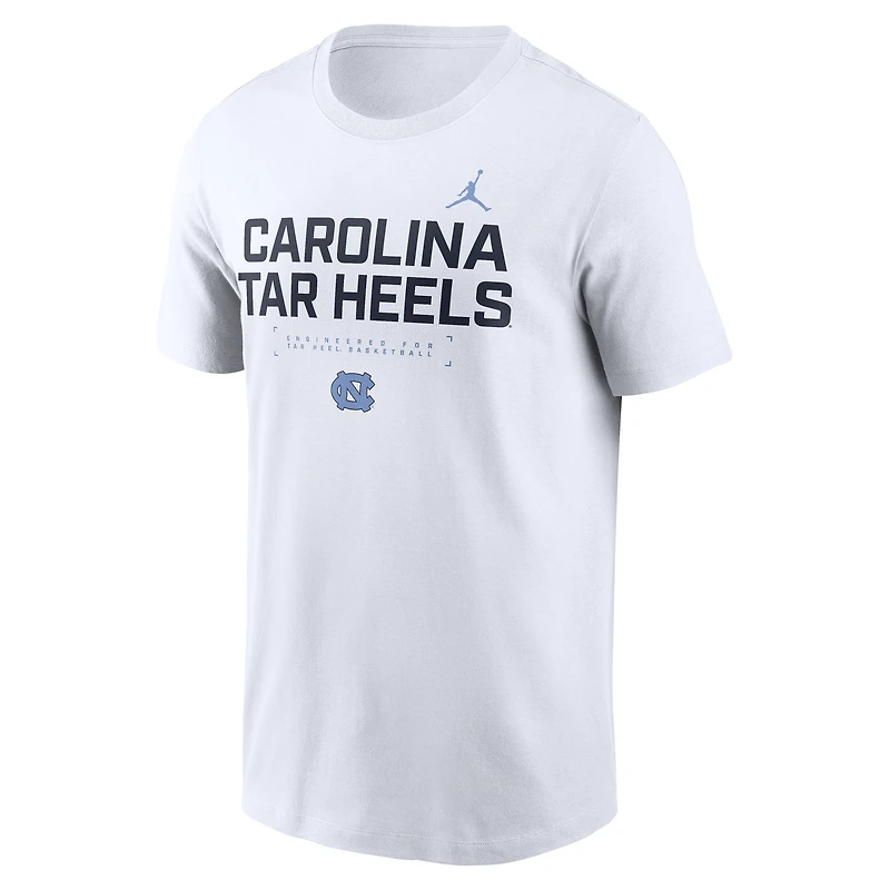 Men's Jordan Brand White North Carolina Tar Heels 2025 Courtside Basketball Performance T-Shirt