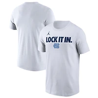 Men's Jordan Brand  White North Carolina Tar Heels 2026 On-Court Bench T-Shirt