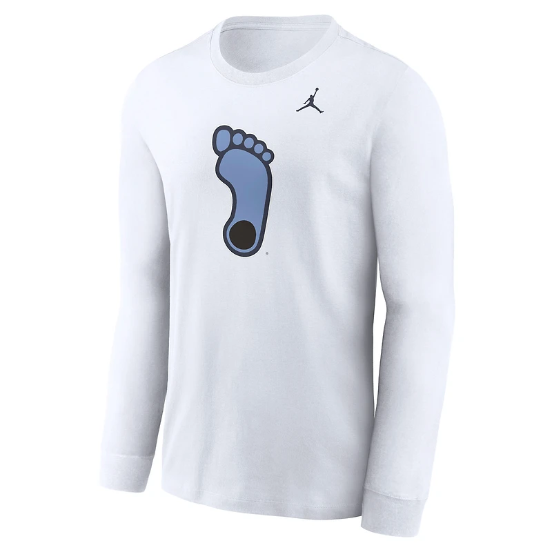 Men's Jordan Brand White North Carolina Tar Heels Alternate Logo Long Sleeve T-Shirt