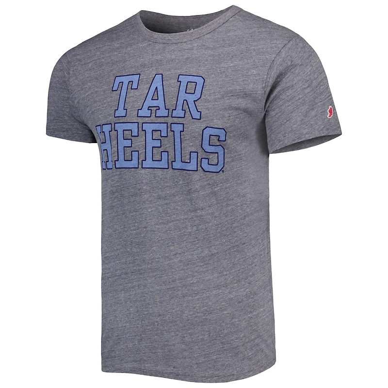 T-shirt à trois mélanges pour hommes League Collegiate Wear Heather Grey North Carolina Tar Heels Local Victory Falls