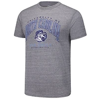T-shirt à trois bandes Victory Falls Tall Arch 2.0 des Tar Heels de Caroline du Nord pour hommes, gris chiné, vêtements universitaires