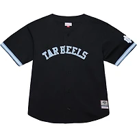 Maillot à boutons complets Mitchell & Ness pour homme des Tar Heels de Caroline du Nord On The Clock