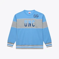 Sweat-shirt polaire Mitchell & Ness bleu Caroline pour homme, aux couleurs des Tar Heels de du Nord