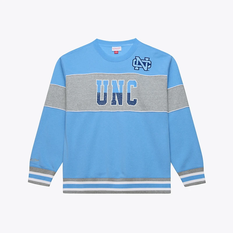 Sweat-shirt polaire Mitchell & Ness bleu Caroline pour homme, aux couleurs des Tar Heels de du Nord